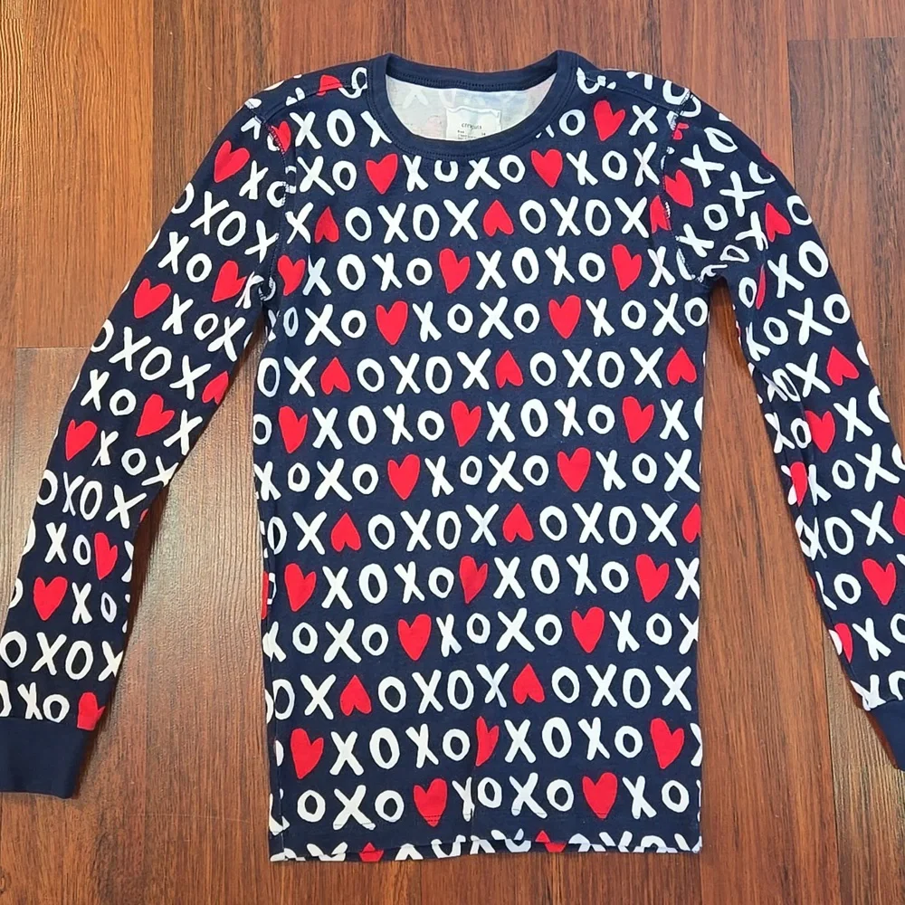 Crewcuts Navy XO Heart Pajama Set Kids Size 14 Unisex Cotton
